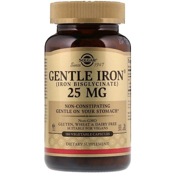 Микроэлемент Железо Solgar Gentle Iron 25 mg 180 Veg Caps