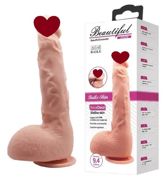 Фалоімітатор на присосці Baile Beautiful JASON 9,4" Flesh Sex Aura