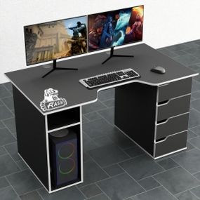 Стол компьютерный Comfy-Home Rasin RS-1 черныйбелый