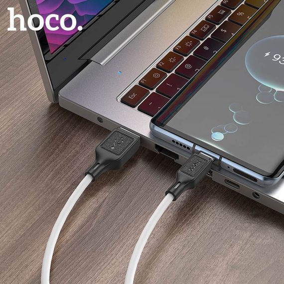 Дата кабель Hoco X90 Cool silicone USB to Type-C (1m) White | Зображення 3