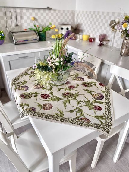 Скатертина гобеленова ARTICHOKE Limaso, 97х100, Квадратна, Квітковий, Без люрексу, 60% поліестер, 24% бавовна, 16% акрил, Гобелен | Зображення 1