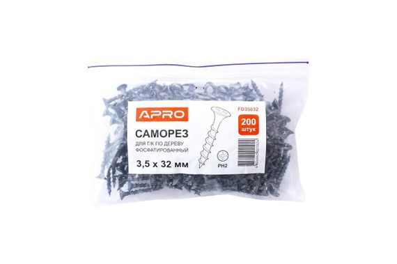 Саморез по дереву Apro - 3,5 x 32 мм (200 шт.) (FD35032) | Зображення 1