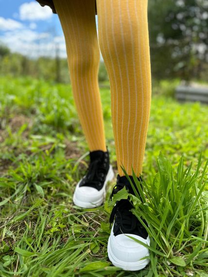 Детские колготки  цветные однотонные (рубчик) ТМ Twinsocks р. от 74 до 146 Желтый, 86-92/ 1-2 лет | Зображення 1