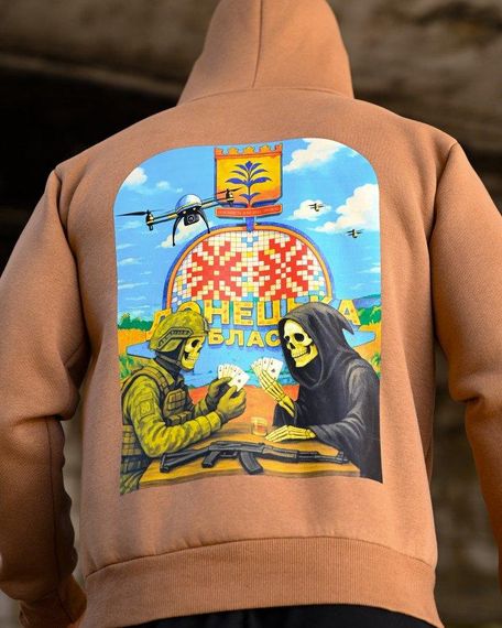 Мілітарі худі на флісі GENESIS Донецька область койот ПП8083 | Зображення 4