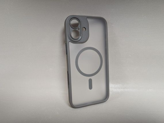 Чехол для iPhone 16 Plus / Айфон 16 Плюс, Rock Guard, гибридный, прочный, с MagSafe, серый