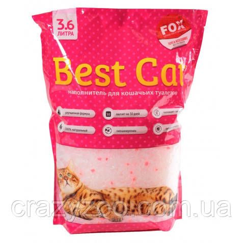 Наповнювач для котячого туалету Best Cat Pink Flowers Силікагелевий поглинаючий 1.35 кг (3.6 л)