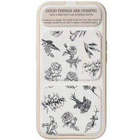 Чехол TPU Panel Stand для Apple iPhone 16 Pro (6.3") Floral Sketch