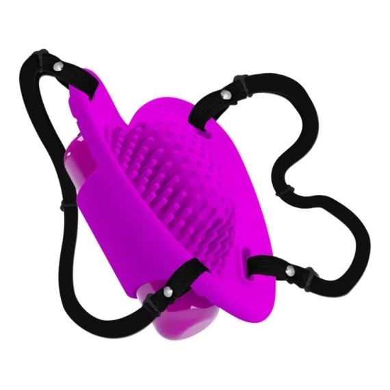 Стимулятор клітора метелик Pretty Love Heartbeat на ремінцях, фуксія, 10 режимів, 7.2 см sexstyle | Зображення 1