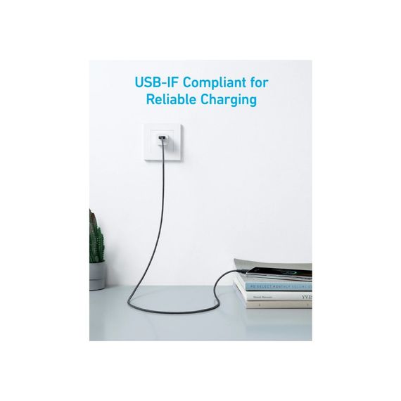 Дата кабель USB 2.0 AM to Type-C 0.9m 322 Black Anker (A81H5G11) | Зображення 2