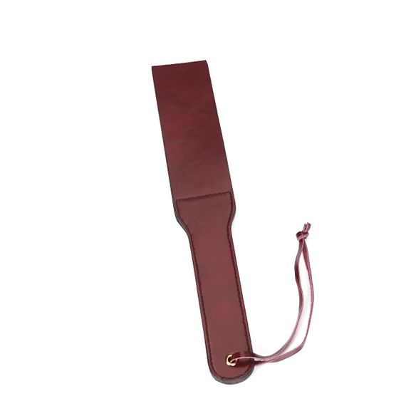 Двосторонній паддл Liebe Seele Wine Red Spanking Paddle, натуральна шкіра Sex Aura | Зображення 1