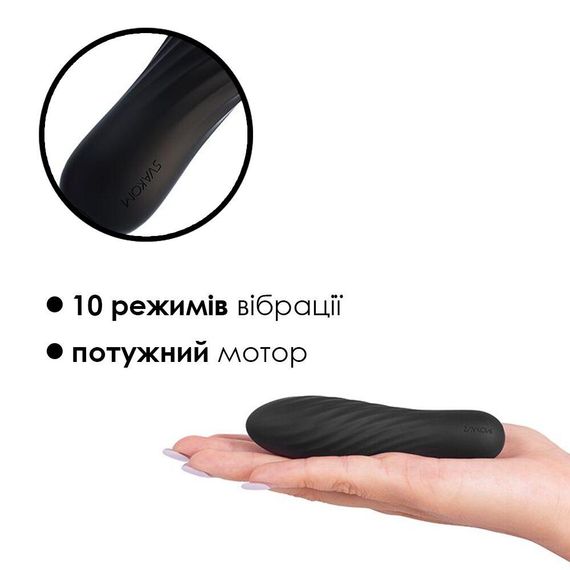 Потужний мінівібратор-помада Svakom Tulip Black для стимуляції клітора | Зображення 2