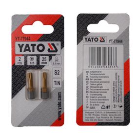 Насадка отверточная бита TORX T25 х 25 мм 2 штуки YATO YT-77944