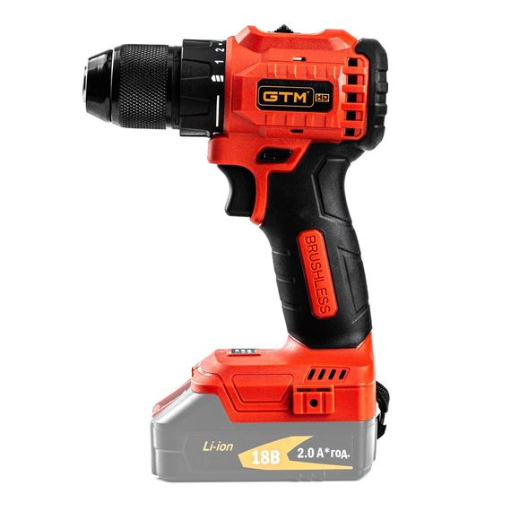 Шурупокрут акумуляторний GTM DS18/50BL (50 Нм, 1.5-13 мм, BL, 18 В, без акумуляторів та зарядного пристрою) | Зображення 2