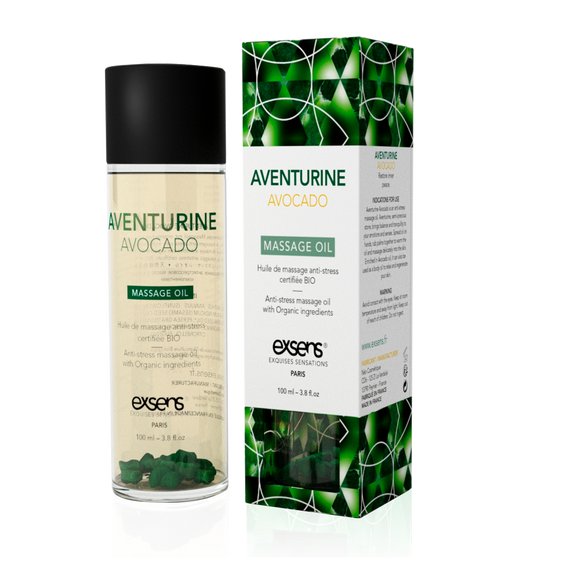 Масажна олія EXSENS Aventurine Avocado (антистрес з авантюрином) 100мл, натуральна