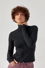 Спортивна еластична кофта на блискавці - чорний цвет, S (є розміри)