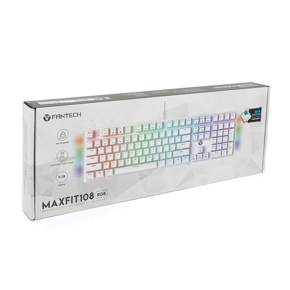 Клавиатура USB Fantech MK855RGB,длина кабеля 135см,(Eng/Укр/Рус),White,108к,Q10 | Зображення 1