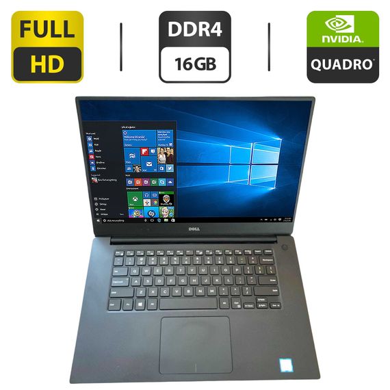 Мобільна робоча станція Dell Precision 5510 / 15.6" (1920x1080) IPS / Intel Xeon E3-1505M v5 (4 (8) ядра по 2.8 - 3.7 GHz) / 16 GB DDR4 / 256 GB SSD / nVidia Quadro M1000M, 2 GB GDDR5, 128-bit / WebCam б/в