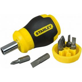 Отвертка Stanley Multibit Stubby с 6 сменными битами (0-66-357)