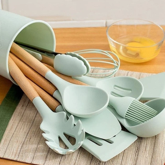 Набір кухонного приладдя силіконовий  Kitchen Set RB-2239 бірюзовий (12 предметів) | Зображення 1