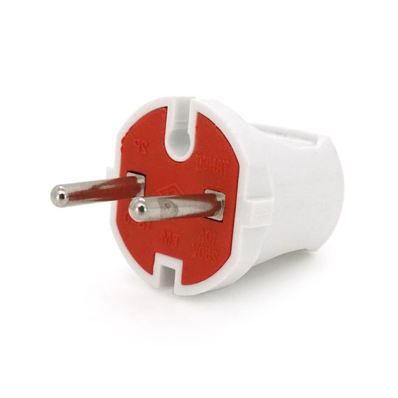 Вилка без заземлення 10А 250V A113, White, Q24 | Зображення 1