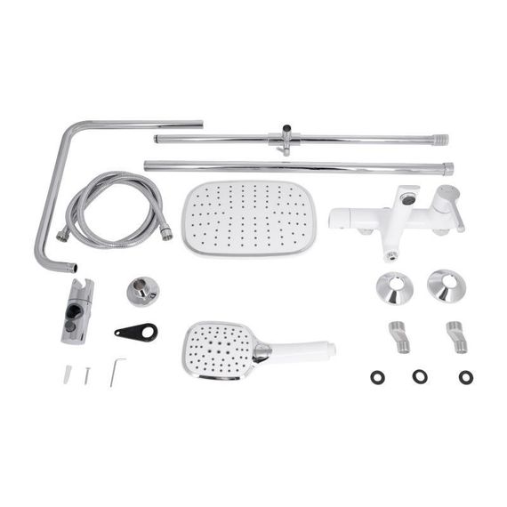 Душевая система универсальная Qtap Grand на три потребителя (с изливом) QTGRAWCR1004 Chrome/White | Зображення 7