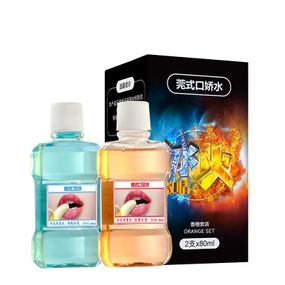 Лубрикант для орального сексу COOL&HOT з ароматом м'яти та апельсину 2*80 ml