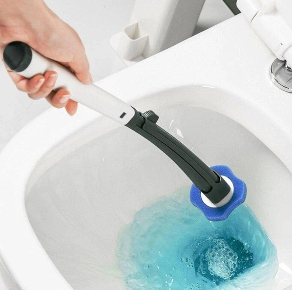 Универсальная щетка для уборки ванной со сменными насадками MTS clip type removable toilet brush | Зображення 1