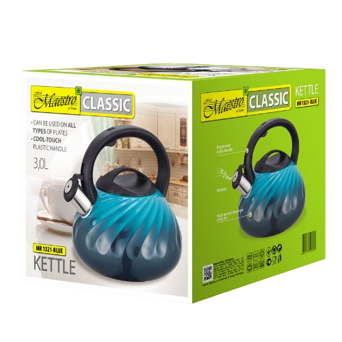 Чайник 3л металевий блакитний MR-1321-Blue Maestro | Зображення 3