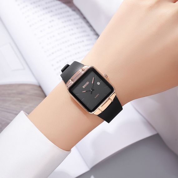 Класичний жіночий годинник Skmei 2173RGBK Rose Gold-Black | Зображення 2