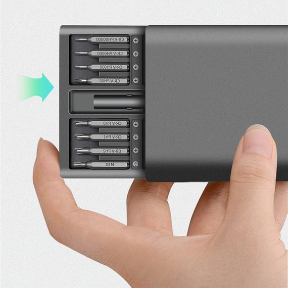 Набор прецизионных отверток с ручкой 48в1 в металлическом футляре | Зображення 2