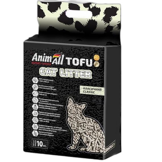 Соєвий наповнювач для котячого туалету AnimAll Tofu Classic, 10 л