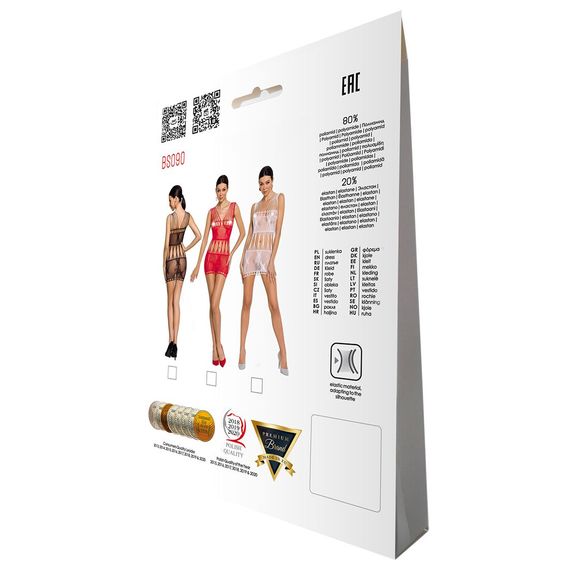 Бодістокінг — мінісукня з метеликами Passion BS090 white, One size | Зображення 6