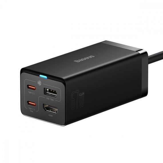 МЗП Baseus GaN5 Pro 67W USB+2Type-C+HDMI (1.5m)  + Кабель Type-C to Type-C 100W(20V/5A (1m)