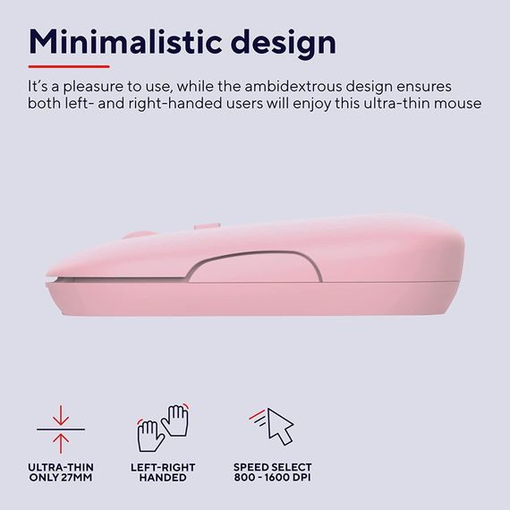 Мишка Trust Puck Wireless/Bluetooth Silent Pink (24125) | Зображення 7