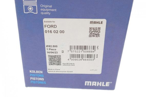 Поршень Ford Connect 1.8TDCI 82.50mm STD  016 02 00 | Зображення 2