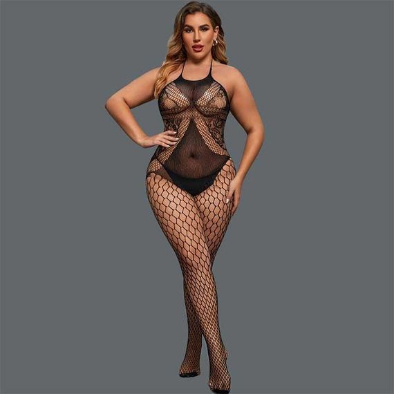 Соблазнительный бодистокинг с открытой спиной L-XXL – Эротическое бельё