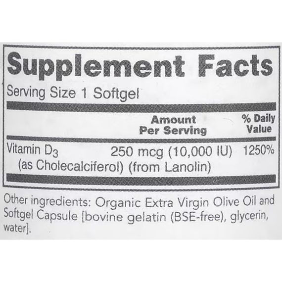 Вітамін D Protocol for Life Balance Vitamin D3 High Potency 10000 IU 120 Softgels | Зображення 1