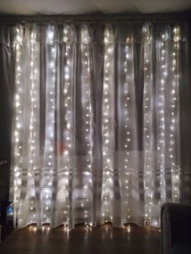 Гирлянда штора 3x3 метра, 300LED, "светодиодные капли" от USB, теплый белый цвет, 8 режимов + пульт