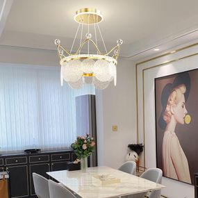 Люстра світлодіодна підвісна LED світильник для квартири на стелю лед 26607 Золото 40-130х48х48 см.