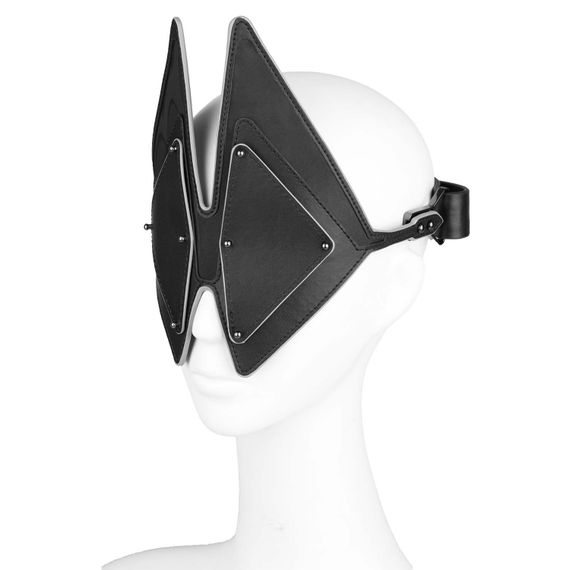 Маска на очі LOCKINK Vixen Blindfold, чорна, натуральна шкіра, регульований обсяг | Зображення 3