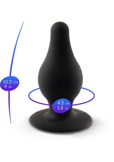Анальная пробка термореактивная Silexd Plug Model 2 конической формы, черная, L Sex Aura | Зображення 3