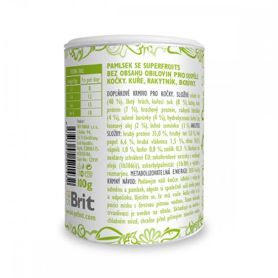 Ласощі Brit Care Superfruits Chicken д/котів з куркою обліпихою та чорницею 100 г | Зображення 2
