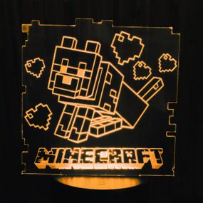 Акриловий світильник-нічник Minecraft жовтий tty-n000322
