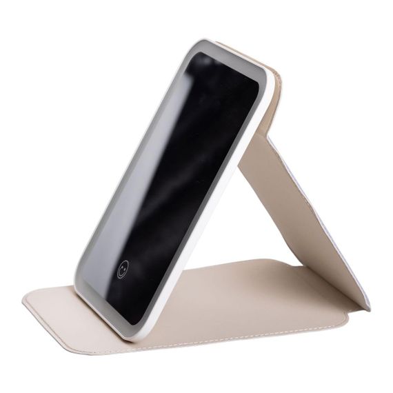 Дзеркало з лед підсвічуванням настільне складне 19.5х13.5 см косметичне для макіяжу HP-10-8AV | Зображення 6