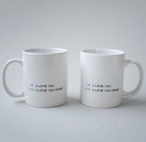 Кружка з принтом "i love you more" 330 мл Біла