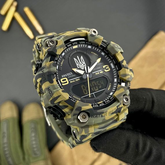 Чоловічий годинник Awarder 001 Тризуб срібло Camo Green | Зображення 5