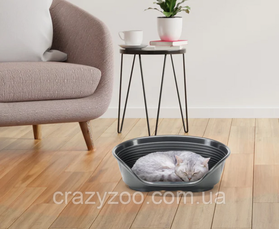 Пластиковий лежак для собак та котів Ferplast Siesta Deluxe 2 чорний 49х36х17.5 см 70202936 | Зображення 2