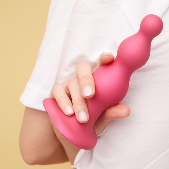 Насадка для страпона Strap-On-Me Dildo Plug Beads Framboise Metallic XL | Зображення 4
