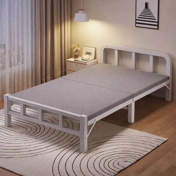 Розкладне ліжко до 120 кг, 190x80x38 см, NKD-03, Сіре/ Розкладачка/Складне ліжко/ліжко в спальню докладніше | Зображення 1