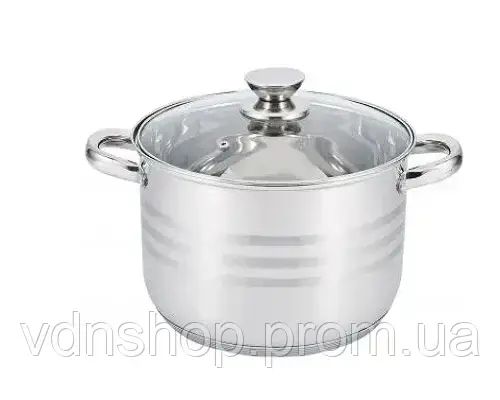 Кастрюля Unique UN-5008 с прозрачной крышкой 7 л